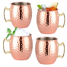 Load image into Gallery viewer, Hammered Moscow Mule Mug Copper Plated Beer Cup Coffee Cup 550ml Stainless Steel Cocktail Drink
