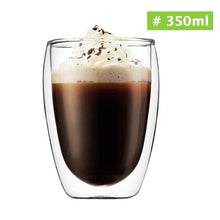 Load image into Gallery viewer, 240ML Heart Shape Glass Juice Cup Cute Double Wall Layer  Lover  Coffee Mug Transparent Kungfu Tea Cup Coffee Mug Gift 9 style
