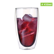 Load image into Gallery viewer, 240ML Heart Shape Glass Juice Cup Cute Double Wall Layer  Lover  Coffee Mug Transparent Kungfu Tea Cup Coffee Mug Gift 9 style
